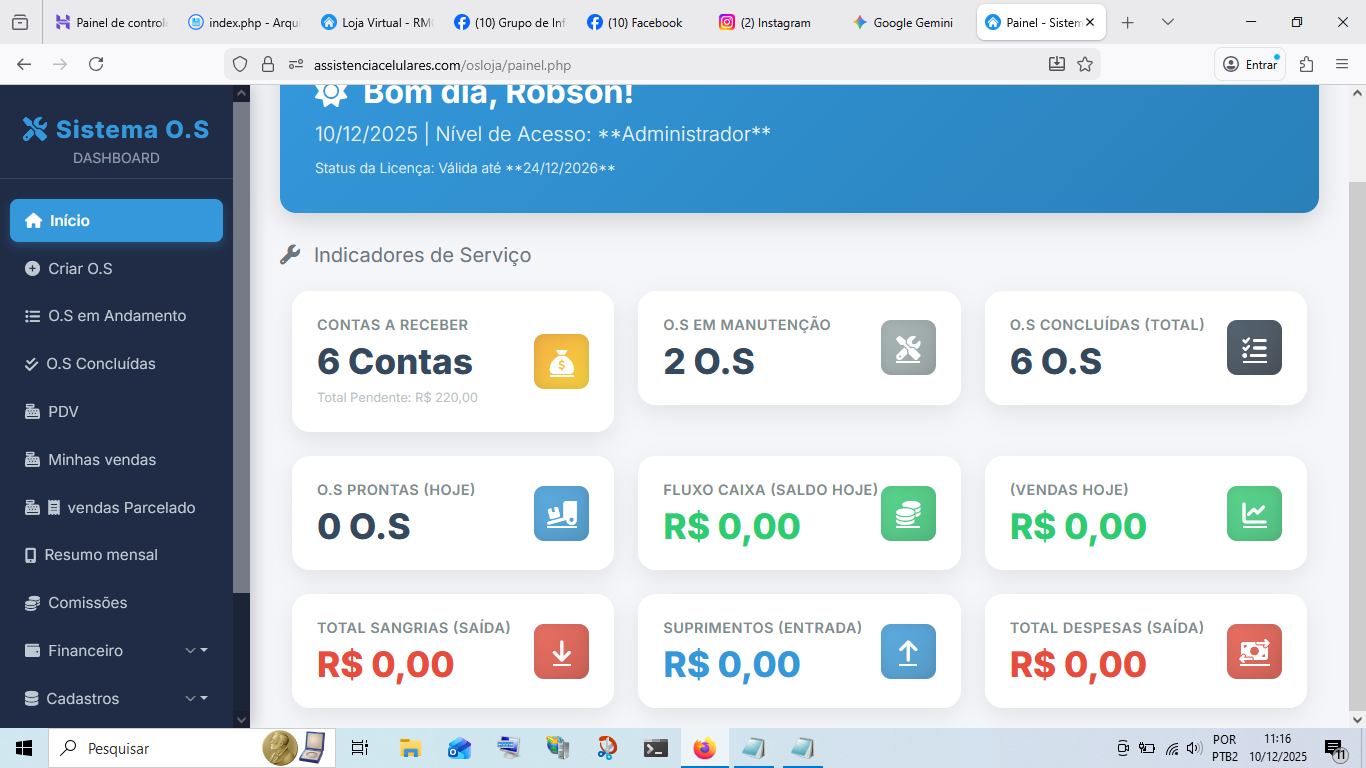 Destaque Sistema Online de Ordem de Serviço para Assistência Técnica (Celulares e Eletrônicos) codigo 008