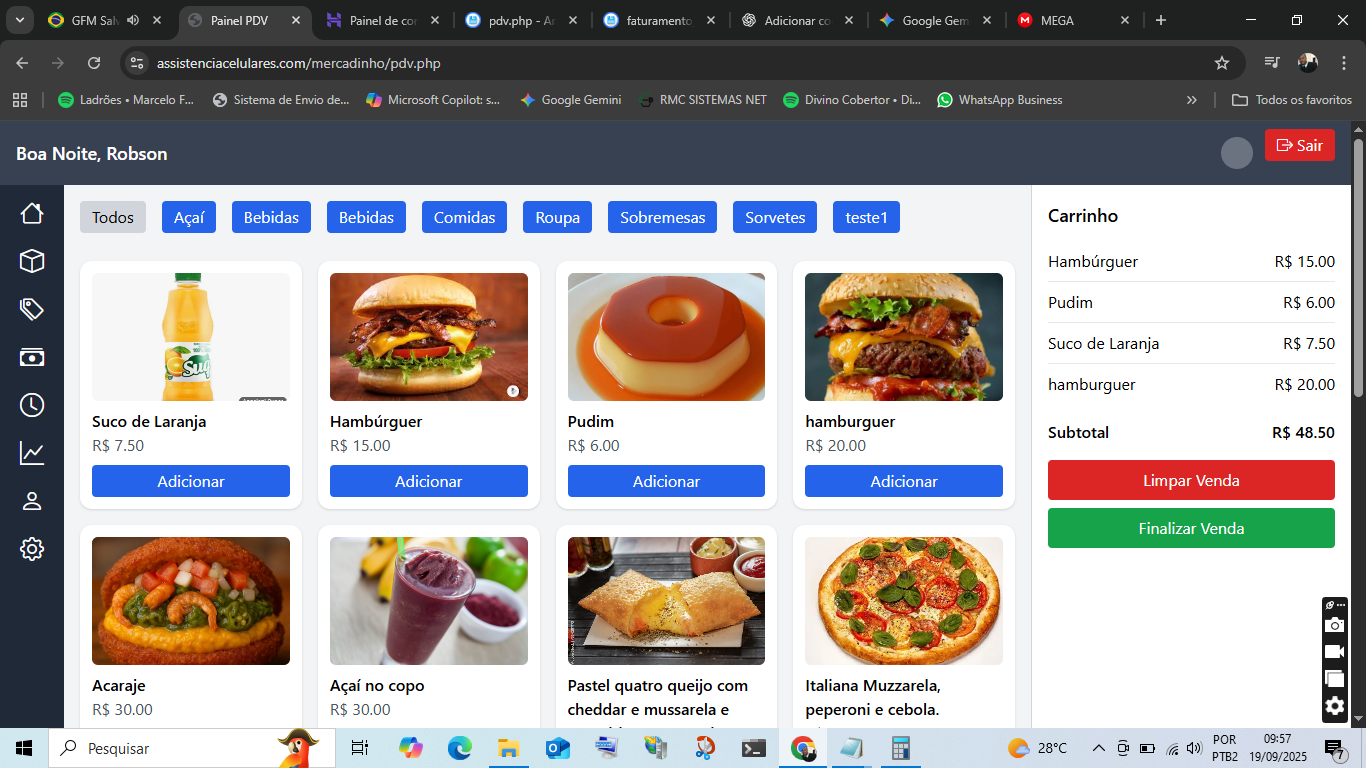 Sistema para Pedidos produtos entrega On-line - codigo Cod 0016