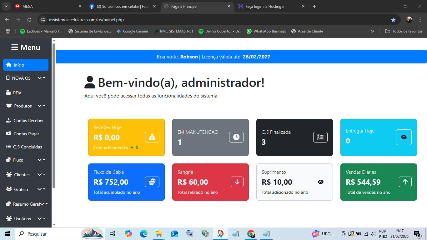 Sistema para assistência técnica - Ordem de Serviço On-line Mensal 004